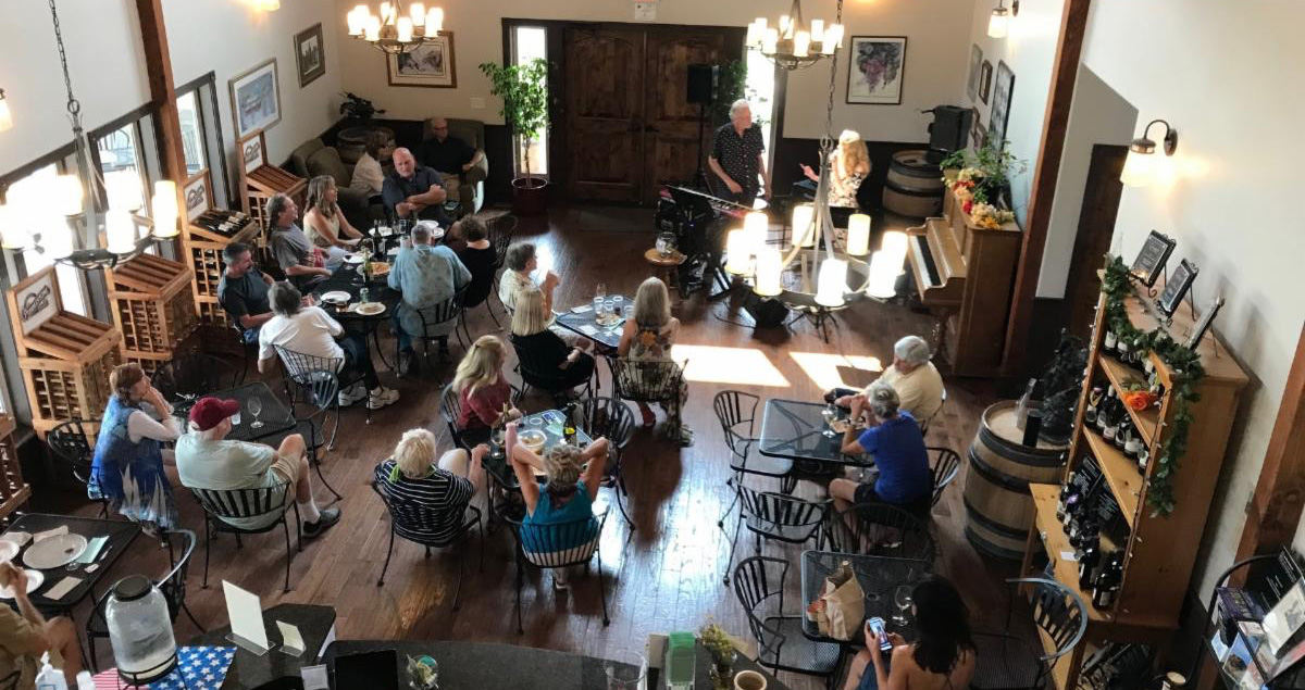 Birdseye view of Pebblestone tasting room