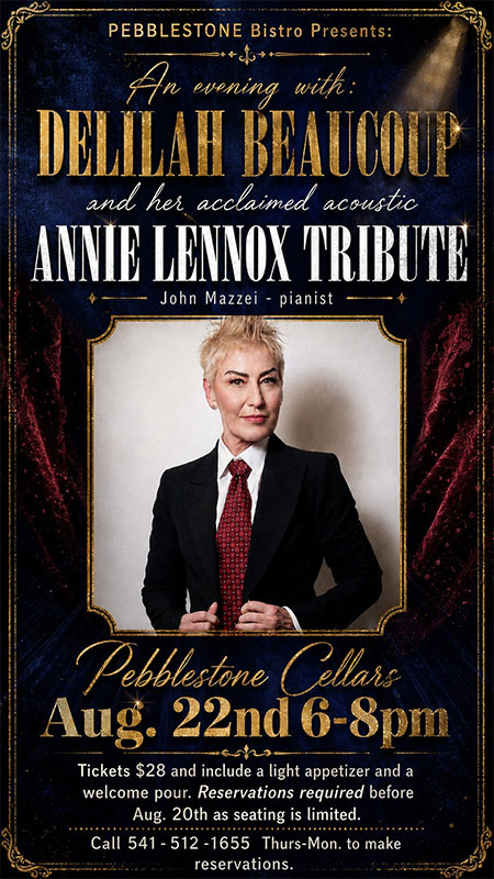 Delilah Beaucoup tribute to Annie Lennox at Pebblestone