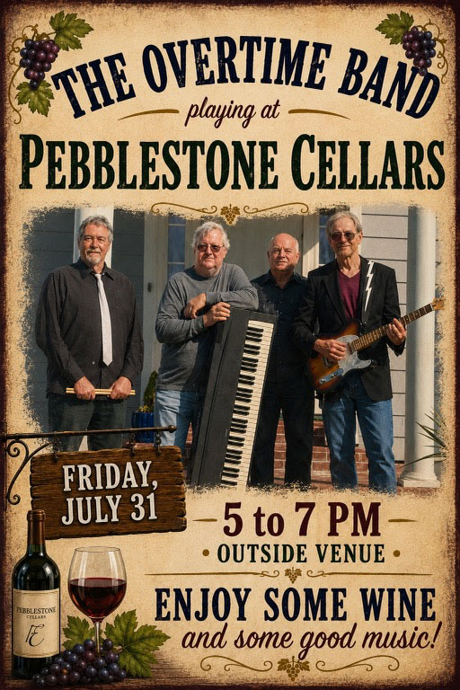 The Overtime Band performs at Pebblestone Tasting Barn