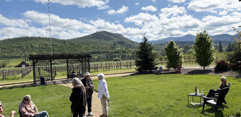 A sunny afternoon at Pebblestone Cellars tasting room /barn